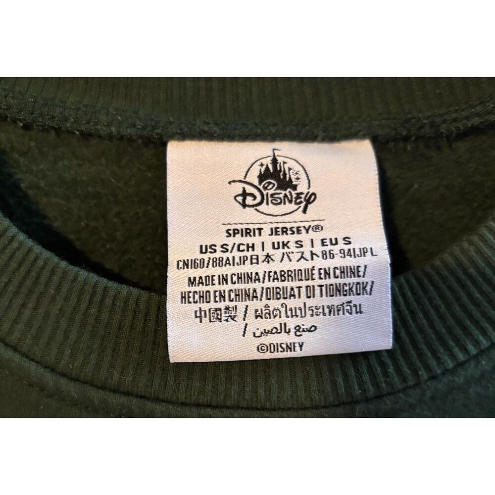 Disneyland Mickey Mouse Fleece Velour Green Spirit Jersey Sz S - Picture 3 of 3